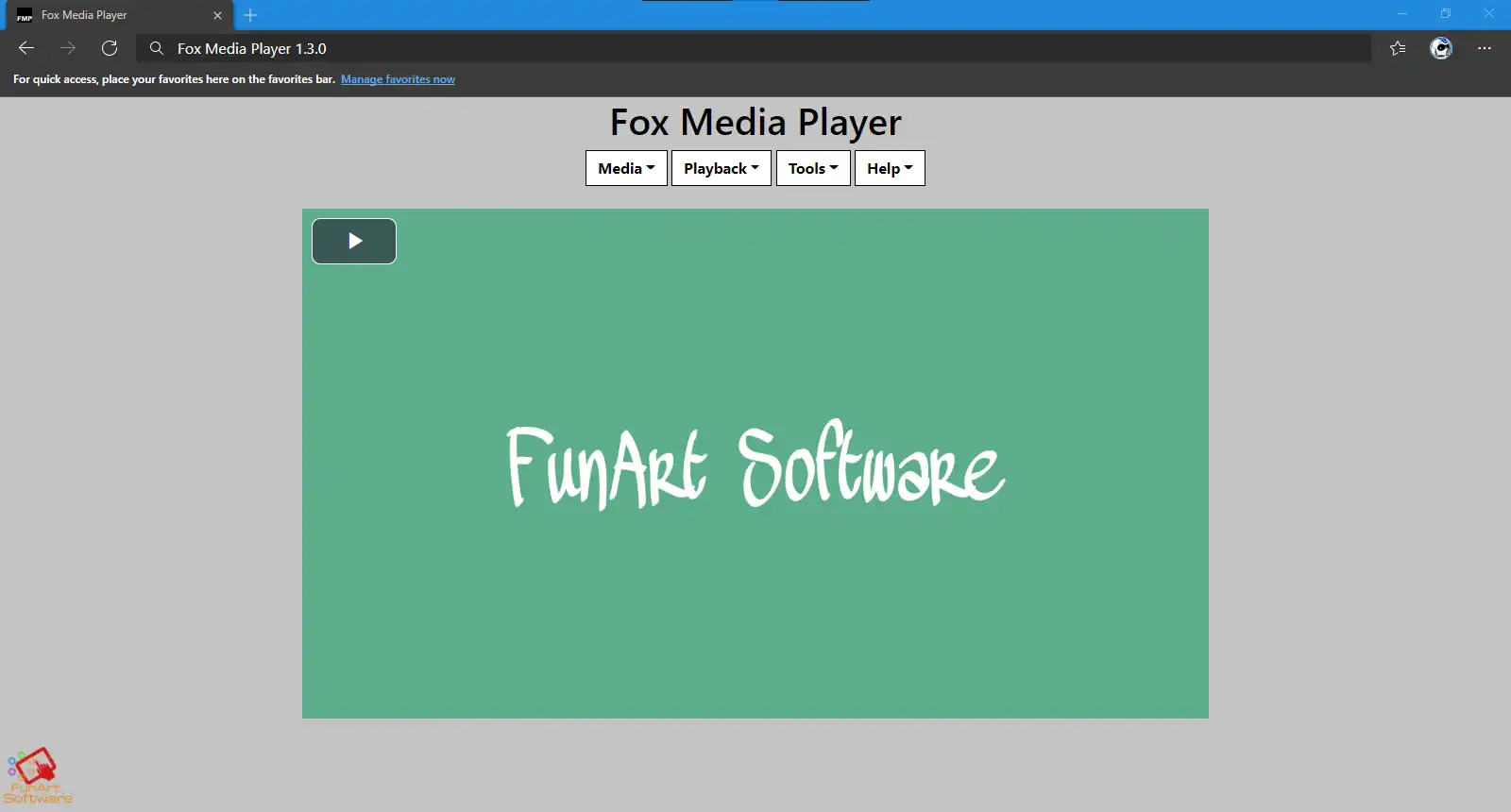 Download web tool or web app Fox Media Player