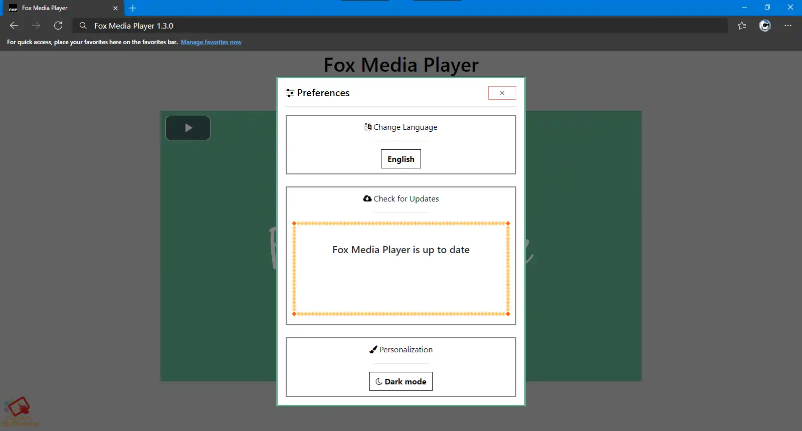 Download web tool or web app Fox Media Player