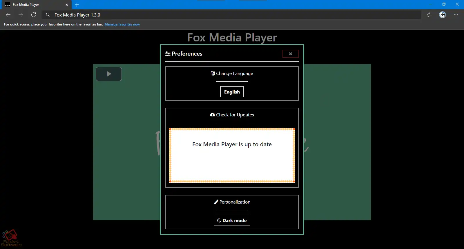 Download web tool or web app Fox Media Player