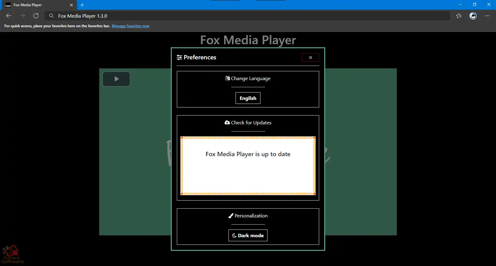 Download webtool of webapp Fox Media Player