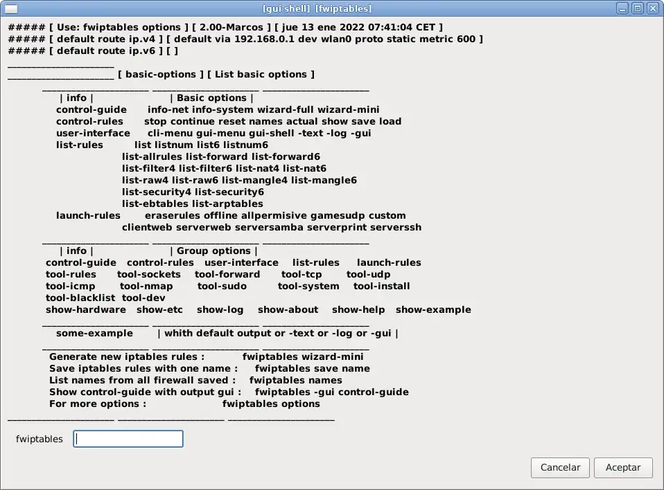 Download web tool or web app Fran FireWall fwiptables Generator