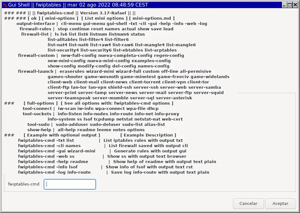 Download web tool or web app Fran FireWall fwiptables Generator