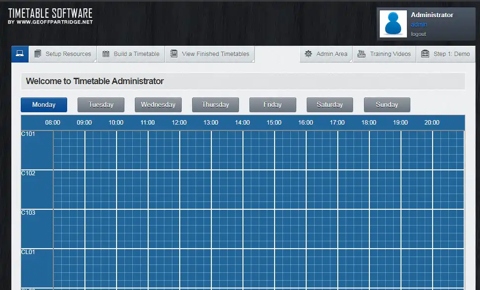 Mag-download ng web tool o web app na Libreng Academic Timetable Software