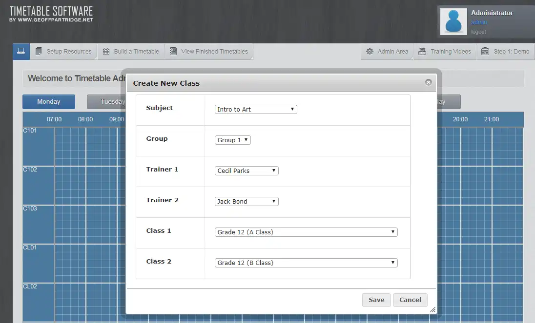 Mag-download ng web tool o web app na Libreng Academic Timetable Software