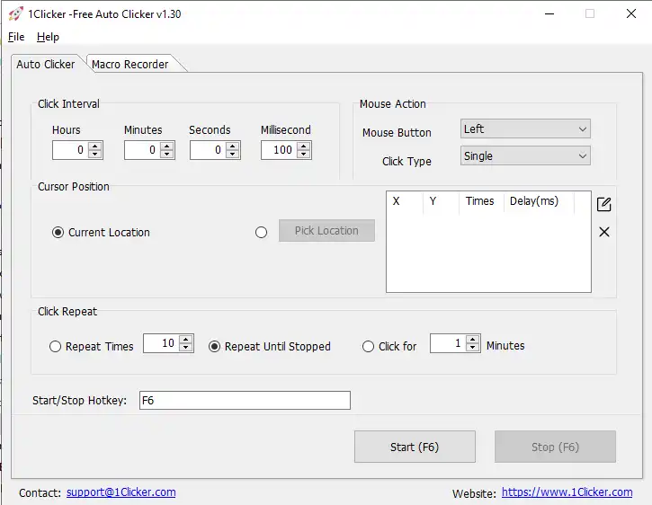 Download web tool or web app Free Auto Clicker