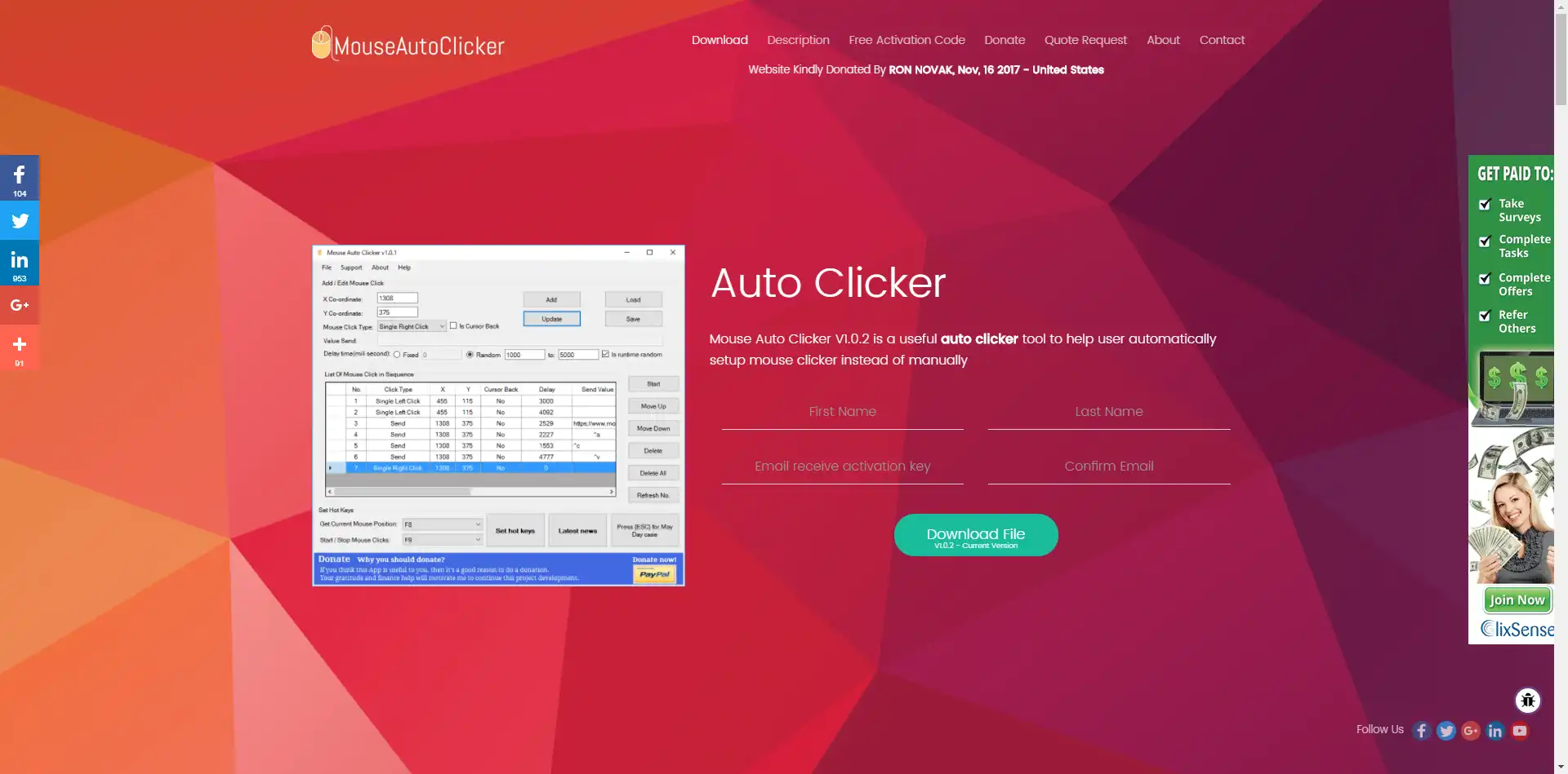 下载 Web 工具或 Web 应用程序 Free Auto Clicker