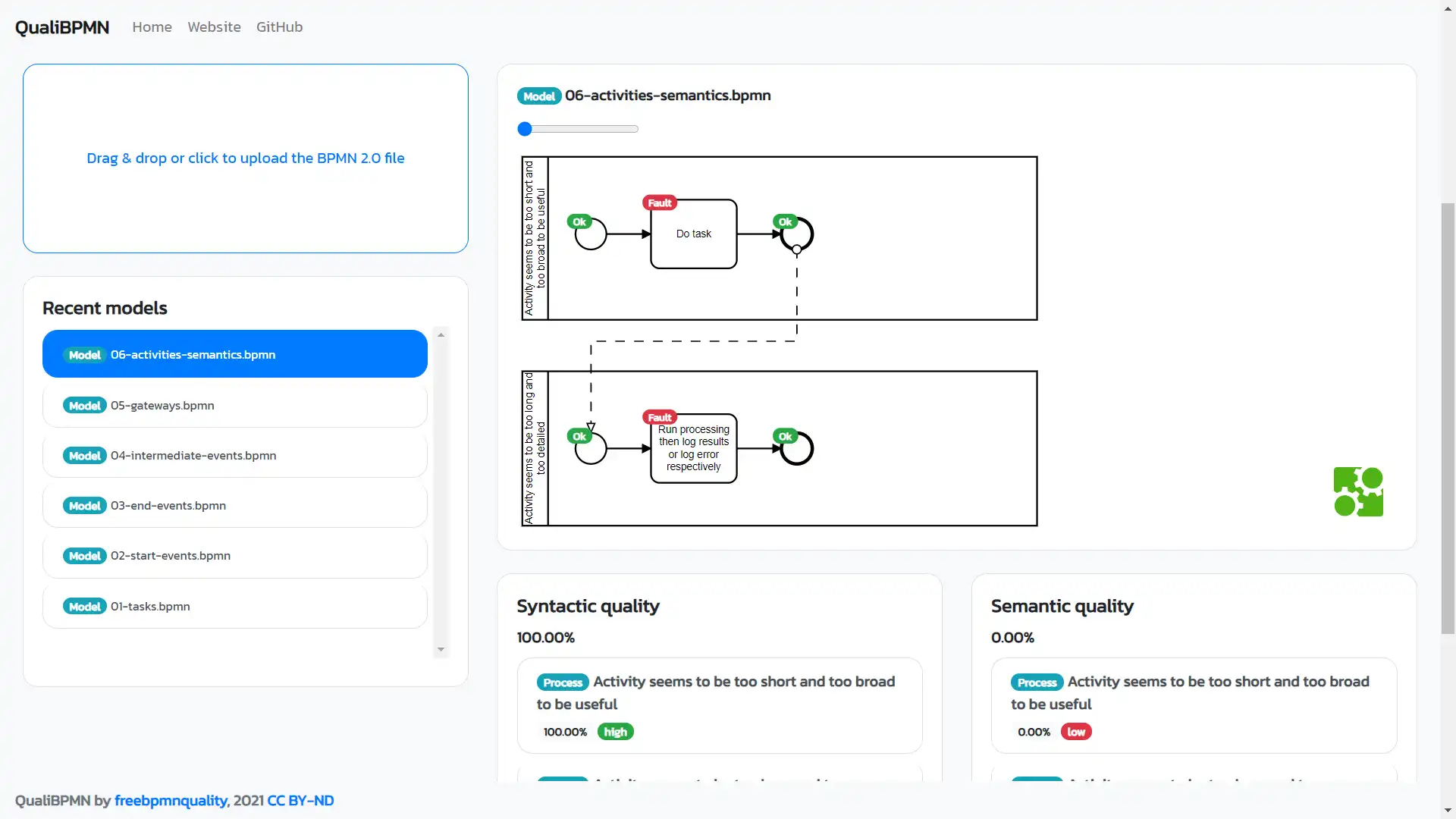 Scarica lo strumento web o l'app web freebpmnquality — QualiBPMN