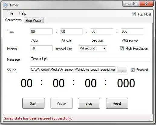 Mag-download ng web tool o web app na Libreng Countdown Timer at Stopwatch Timer
