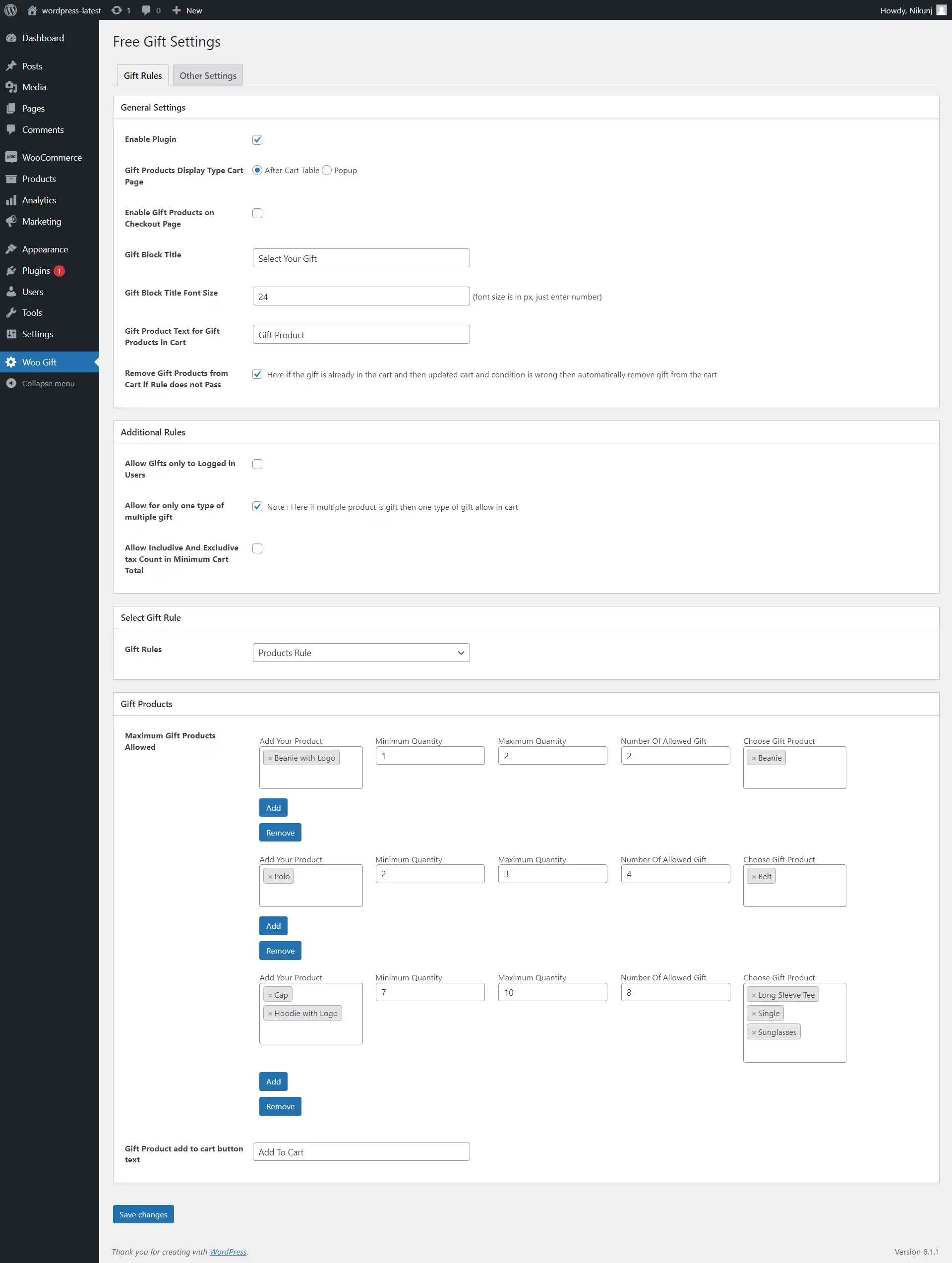 Mag-download ng web tool o web app na Libreng Regalo na Produkto Para sa Woocommerce