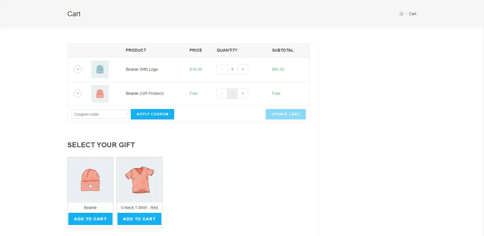 Download webtool of web-app Gratis cadeauproduct voor Woocommerce