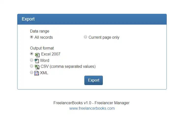 Download web tool or web app FreelancerBooks - Project Management