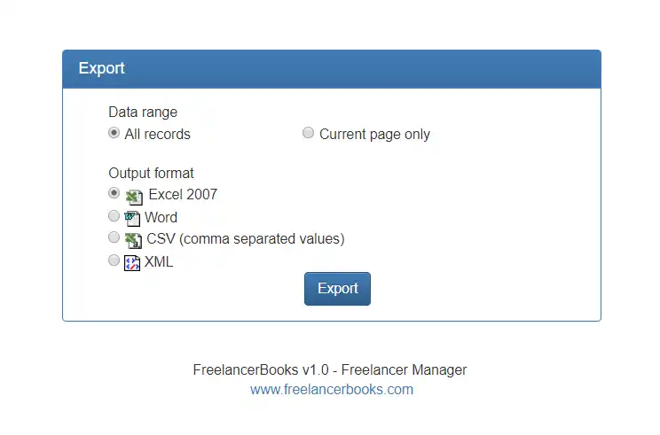 Download web tool or web app FreelancerBooks - Project Management 