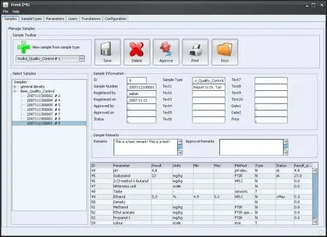 Download web tool or web app FreeLIMS to run in Windows online over Linux online