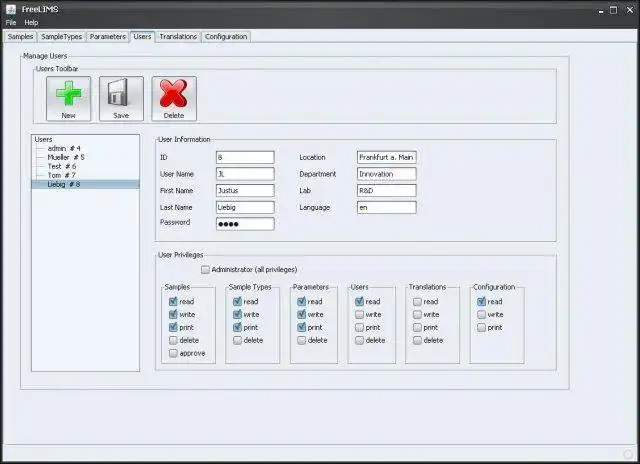 Download web tool or web app FreeLIMS to run in Windows online over Linux online