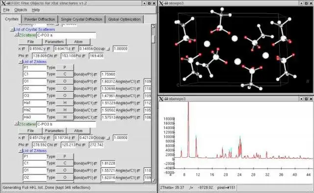 Web ツールまたは Web アプリ Free Objects for Crystallography をダウンロードして、Linux オンライン上で Windows オンラインで実行する