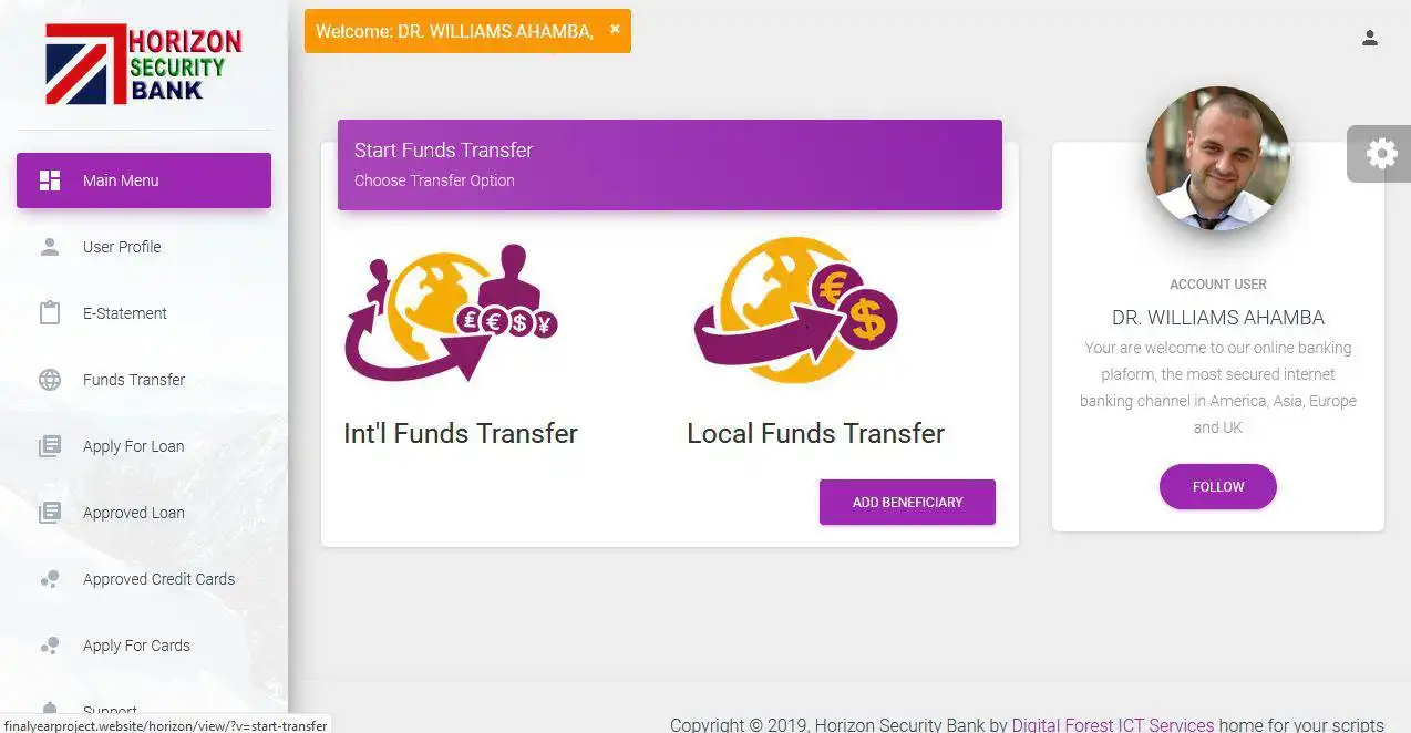 Scarica lo strumento web o l'app web script di online banking gratuiti php