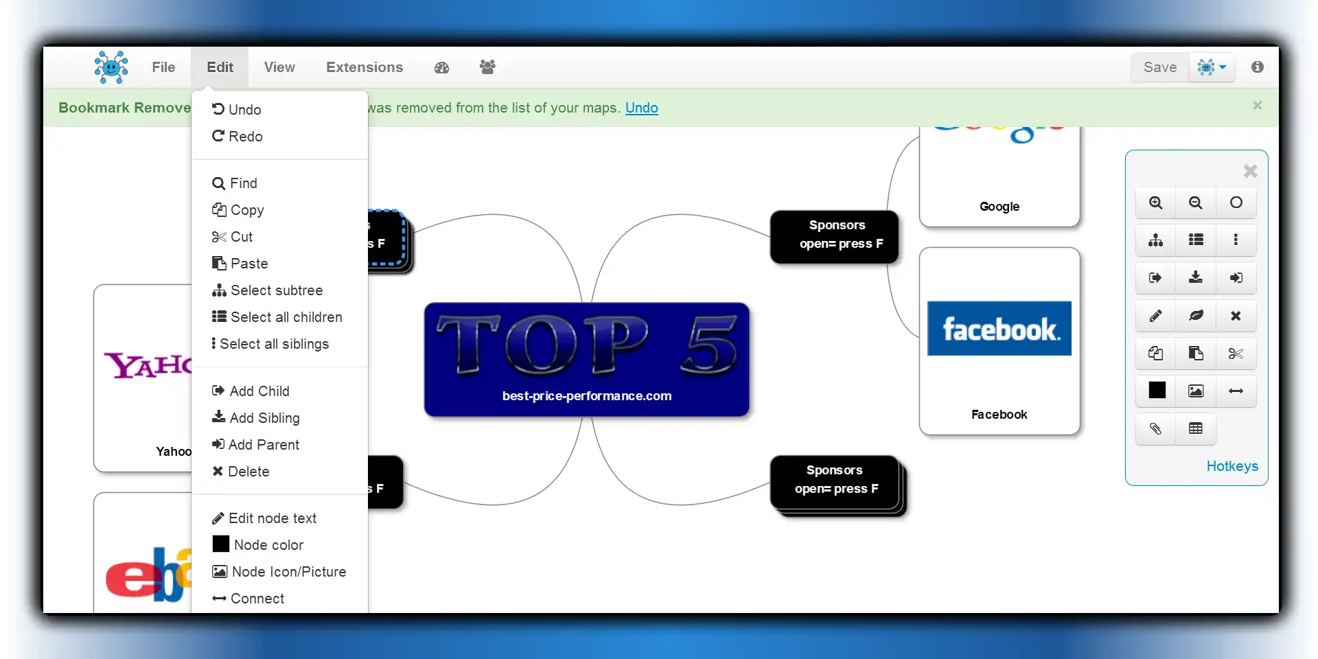 Scarica lo strumento web o l'app web Mappa mentale online gratuita - MindMup