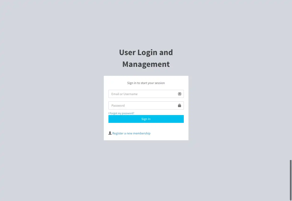 قم بتنزيل أداة الويب أو تطبيق الويب Free PHP / CI User Login and Management