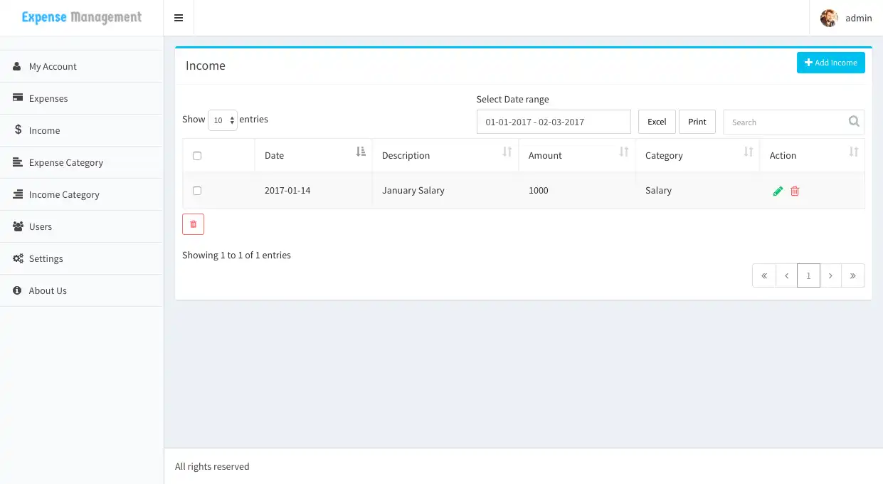 Mag-download ng web tool o web app na Libreng PHP/Codeigniter Expense Manager