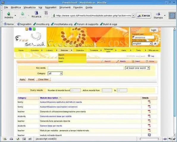 Download web tool or web app freeschool - open source for schools