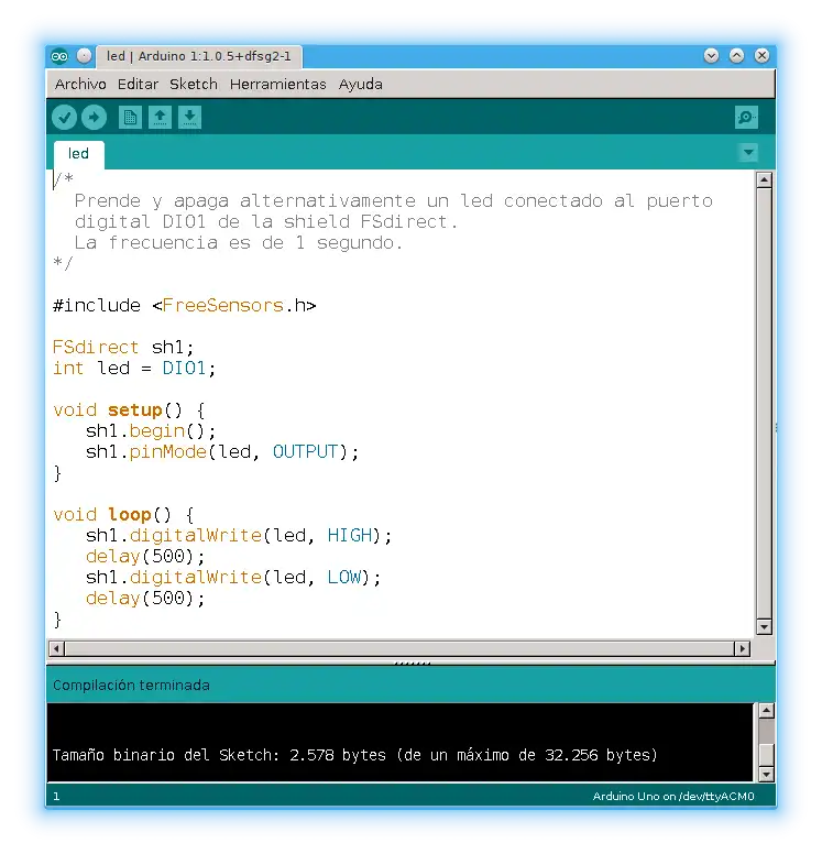 Descargar herramienta web o aplicación web freesensors-arduino