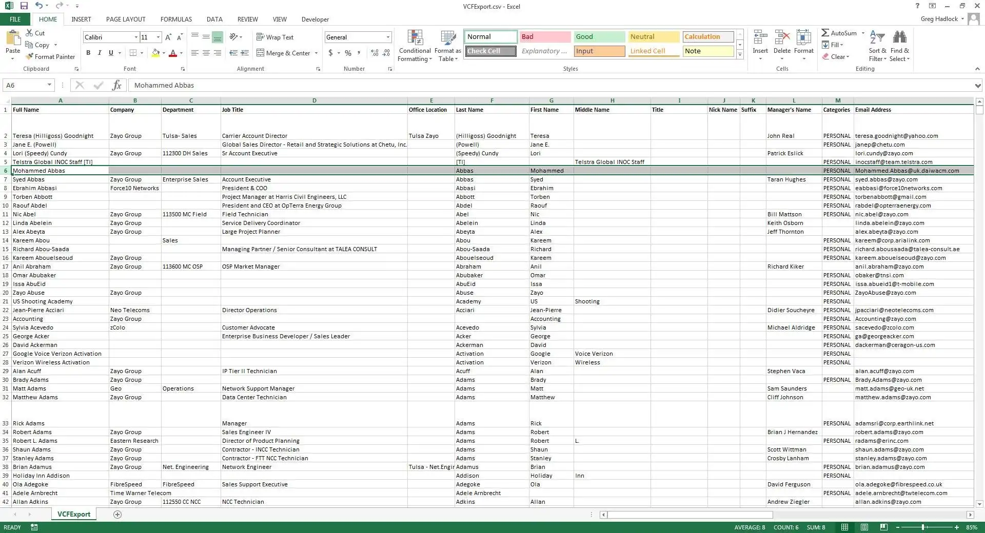 Download web tool or web app Free VCF file to CSV or Excel converter