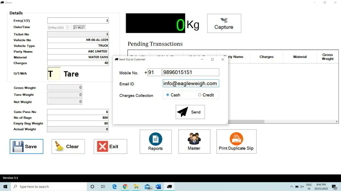 Download web tool or web app Free Weighbridge Software (Computerized)