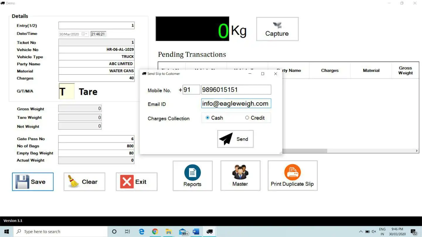 Download web tool or web app Free Weighbridge Software (Computerized) to run in Linux online