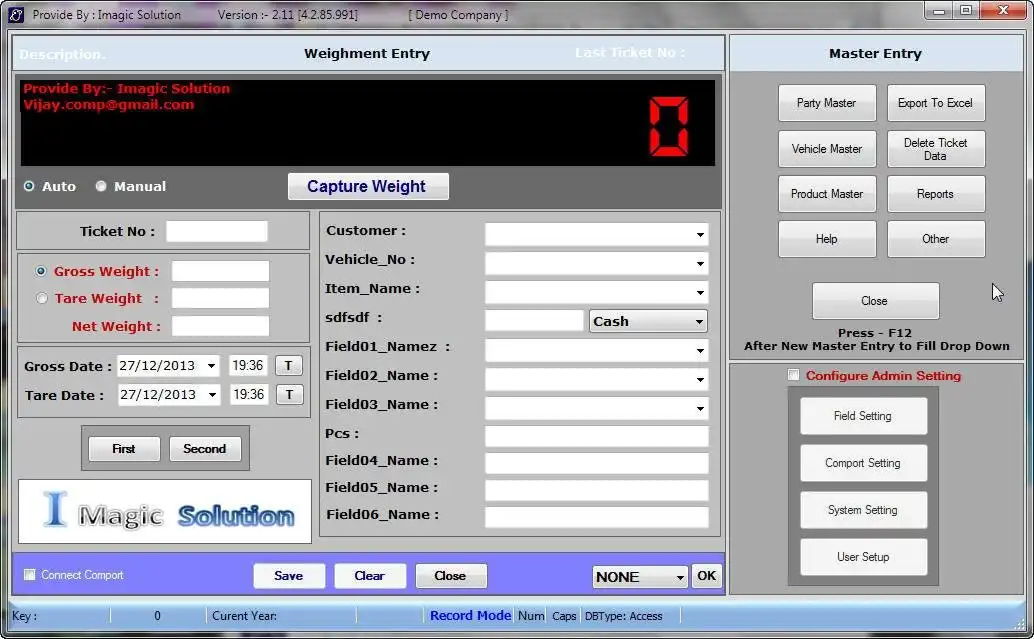 قم بتنزيل أداة الويب أو تطبيق الويب المجاني Weighbridge Software