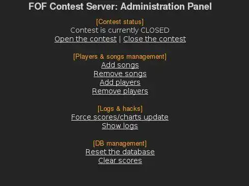 Download web tool or web app Frets on Fire Contest Server to run in Linux online