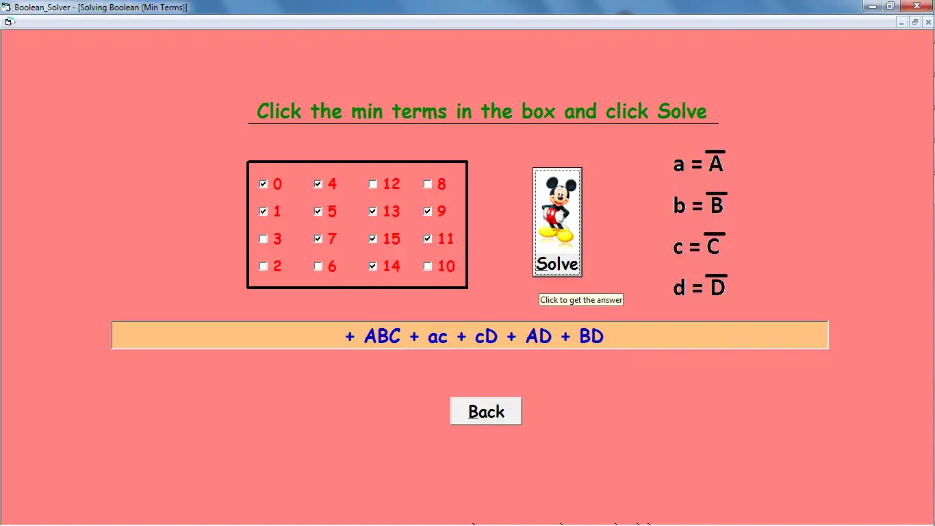 Tải xuống công cụ web hoặc ứng dụng web Frndz Boolean Expression Simplifier