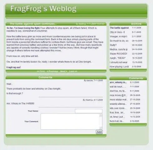 Download webtool of webapp FrogBlog