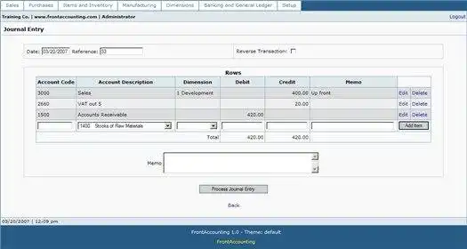 Descărcați instrumentul web sau aplicația web FrontAccounting