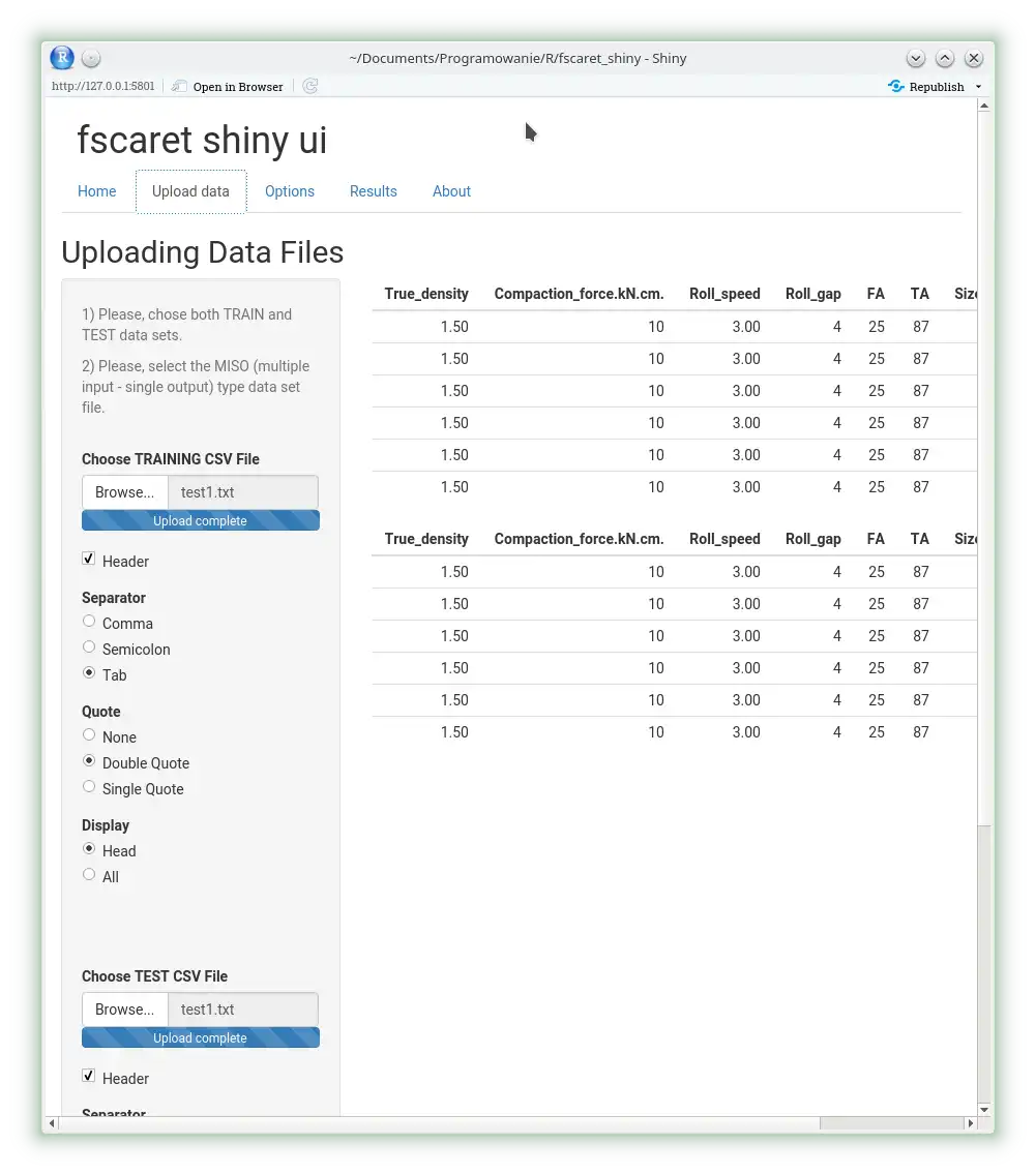 Mag-download ng web tool o web app fscaret_shiny para tumakbo sa Linux online