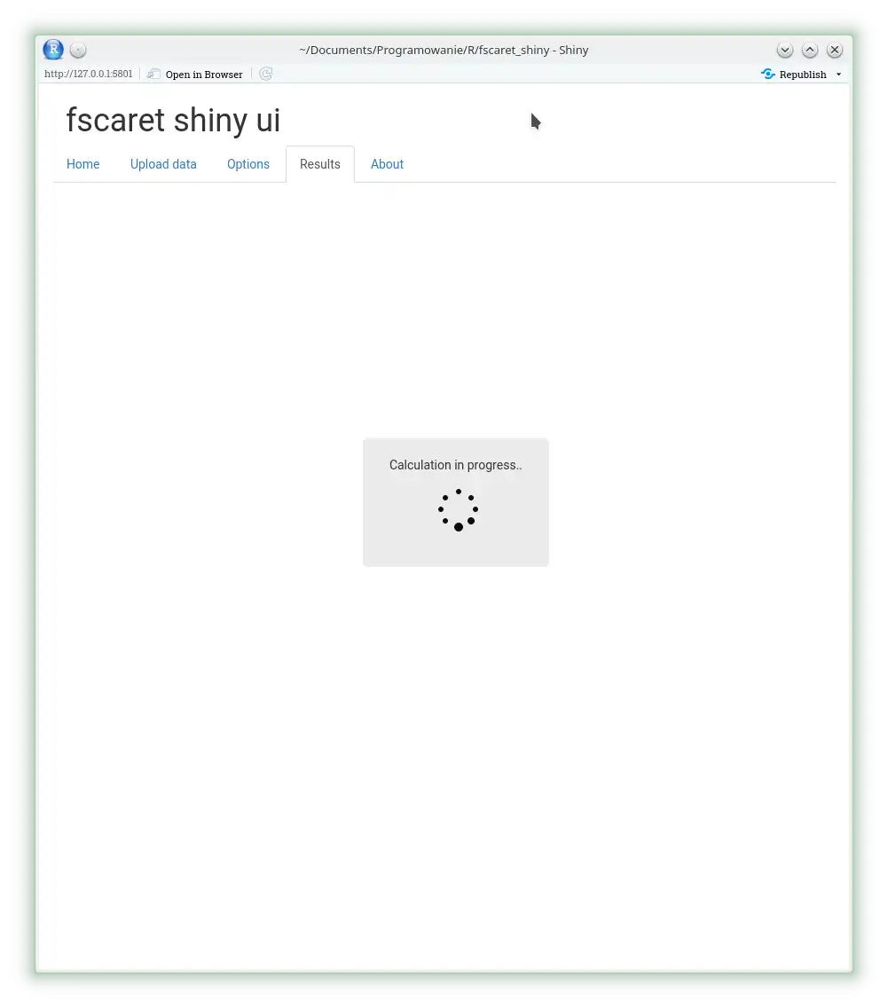 Download webtool of webapp fscaret_shiny om online in Linux te draaien