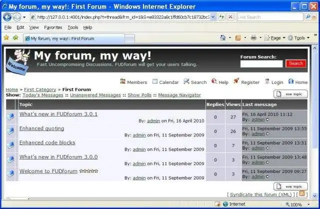 Download web tool or web app FUDforum