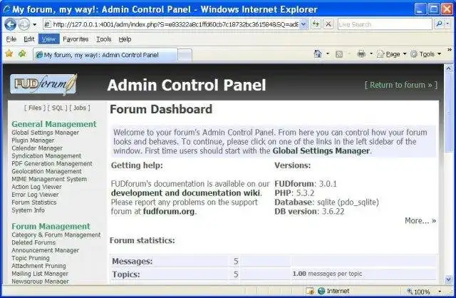 Mag-download ng web tool o web app na FUDforum