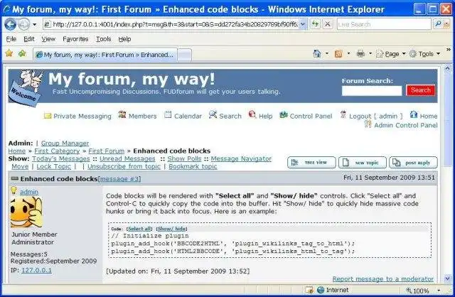 Download web tool or web app FUDforum