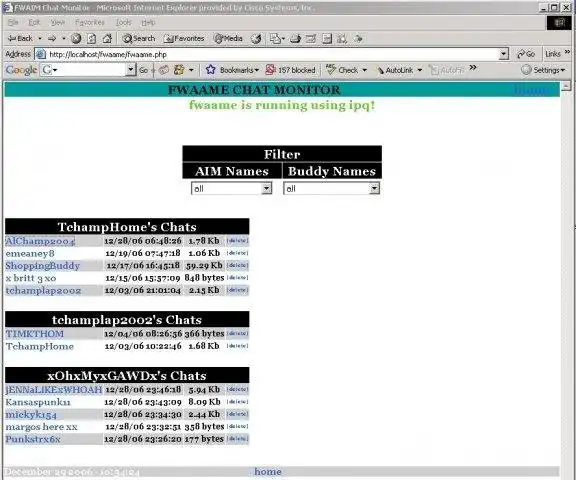 ดาวน์โหลดเครื่องมือเว็บหรือเว็บแอป FWAAME - FW AIM Monitor