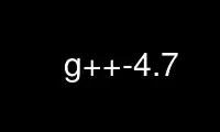 Run g++-4.7 in OnWorks free hosting provider over Ubuntu Online, Fedora Online, Windows online emulator or MAC OS online emulator