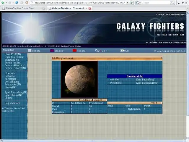 Завантажте веб-інструмент або веб-програму GalaxyFighters для роботи в Linux онлайн