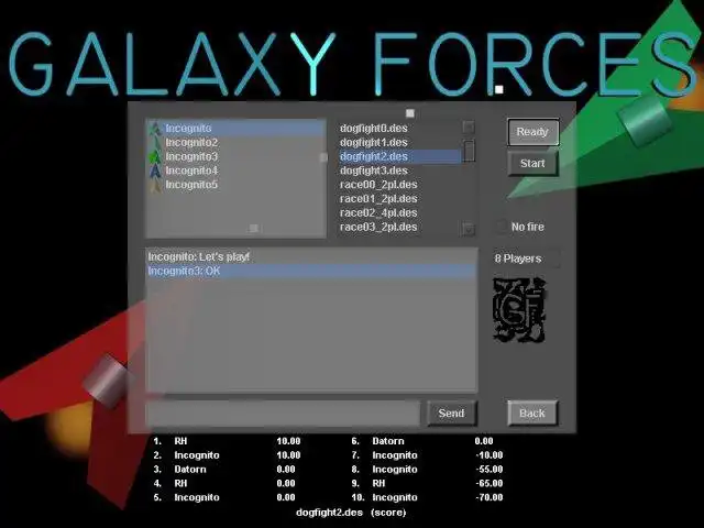 Baixe a ferramenta da web ou aplicativo da web Galaxy Forces V2 para rodar no Windows online sobre Linux online