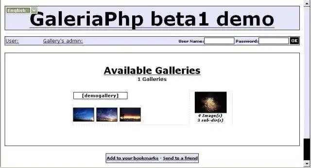Download web tool or web app GaleriaPhp