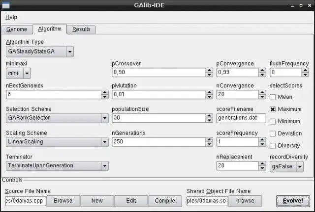 Download web tool or web app GAlib-IDE
