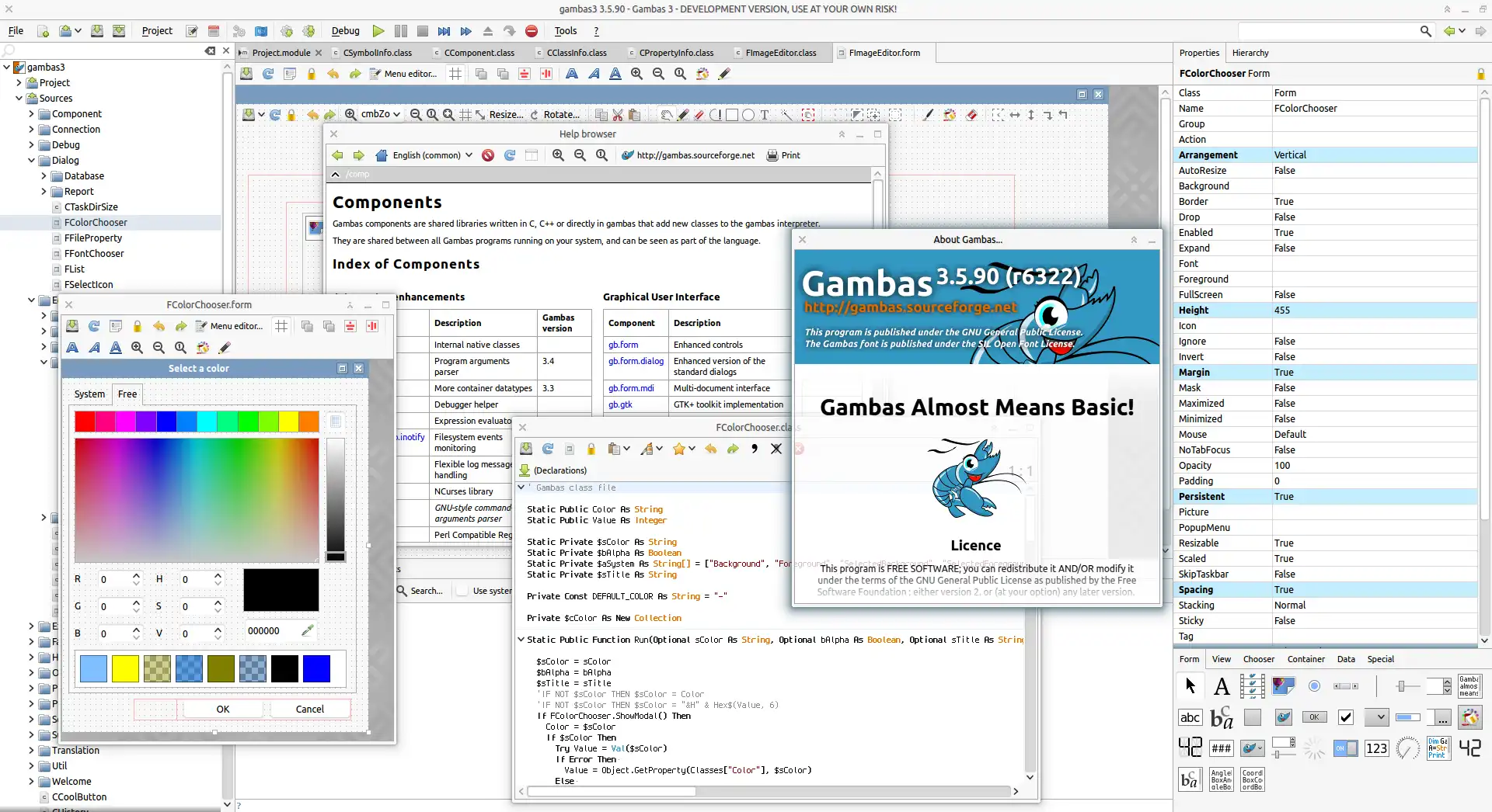 Download web tool or web app Gambas