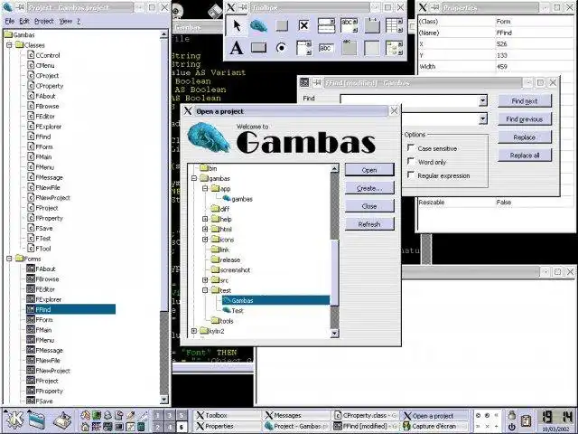 Download web tool or web app Gambas