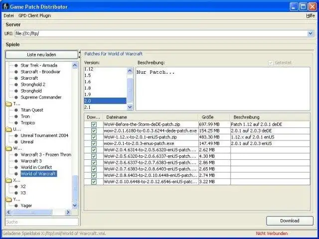 Download webtool of webapp Game Patch Distributor