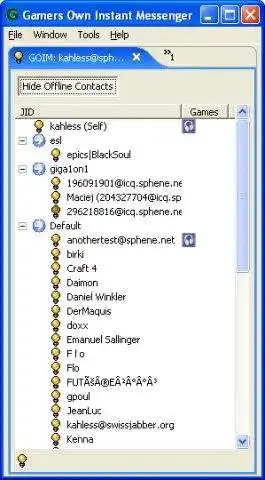 Download webtool of webapp Gamers Own Instant Messenger