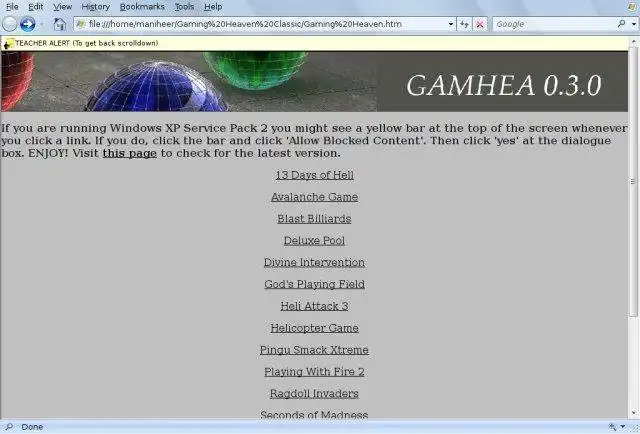 Download web tool or web app Gaming Heaven to run in Windows online over Linux online