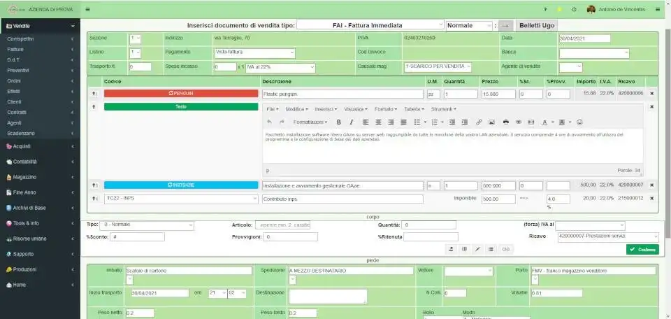 Scarica strumento web o web app GAzie - Gestione Aziendale